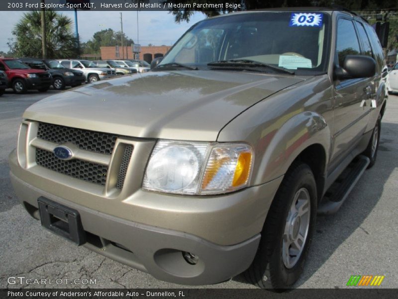 Harvest Gold Metallic / Medium Parchment Beige 2003 Ford Explorer Sport XLT