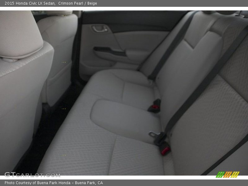 Crimson Pearl / Beige 2015 Honda Civic LX Sedan