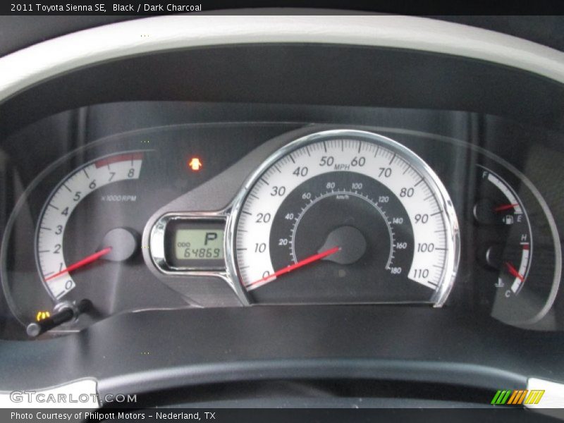 Black / Dark Charcoal 2011 Toyota Sienna SE