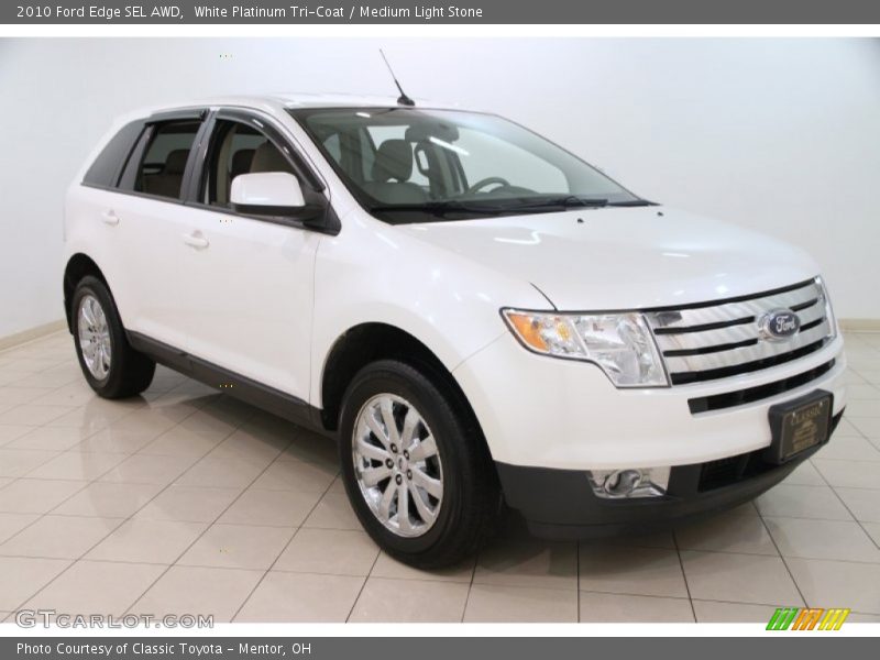 White Platinum Tri-Coat / Medium Light Stone 2010 Ford Edge SEL AWD