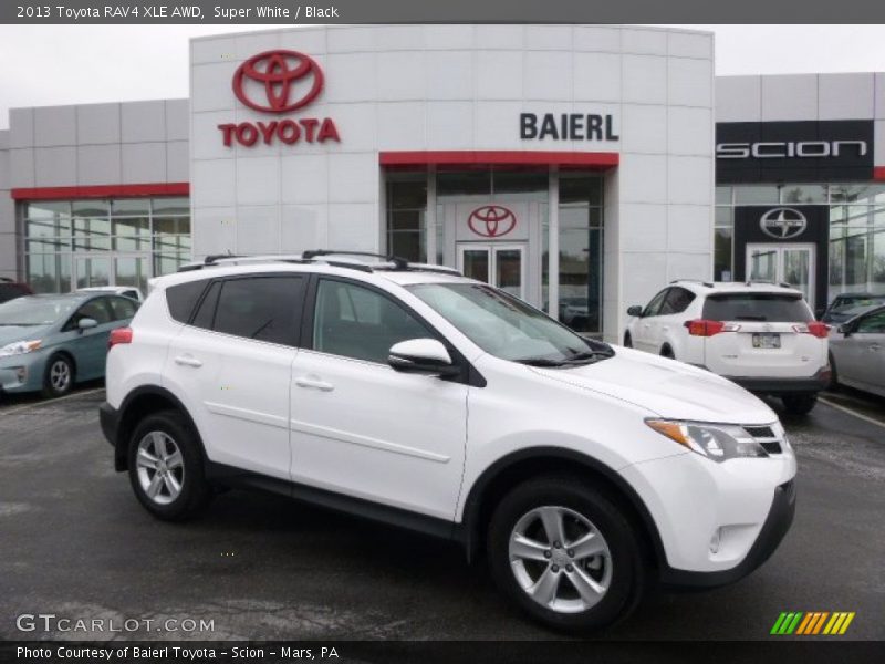 Super White / Black 2013 Toyota RAV4 XLE AWD