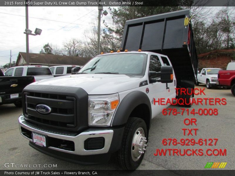 Oxford White / Steel 2015 Ford F450 Super Duty XL Crew Cab Dump Truck 4x4