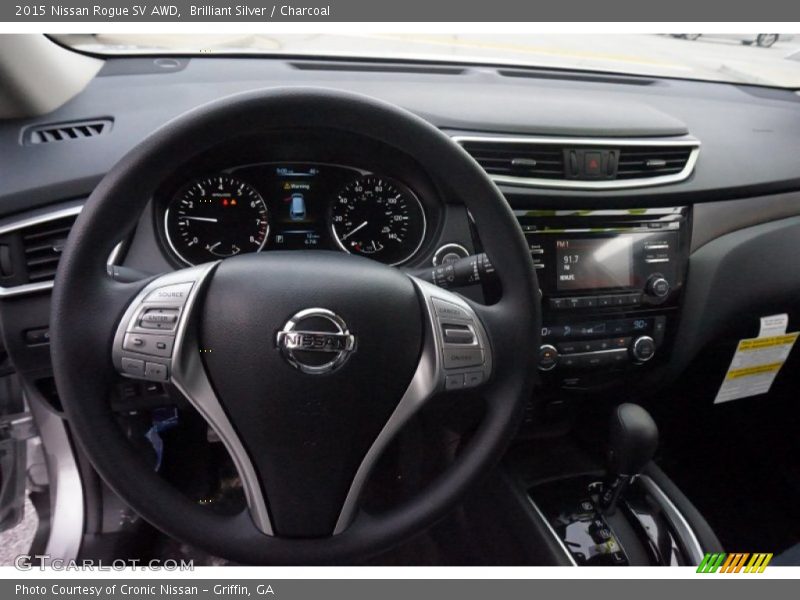 Brilliant Silver / Charcoal 2015 Nissan Rogue SV AWD
