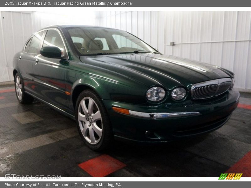 Jaguar Racing Green Metallic / Champagne 2005 Jaguar X-Type 3.0