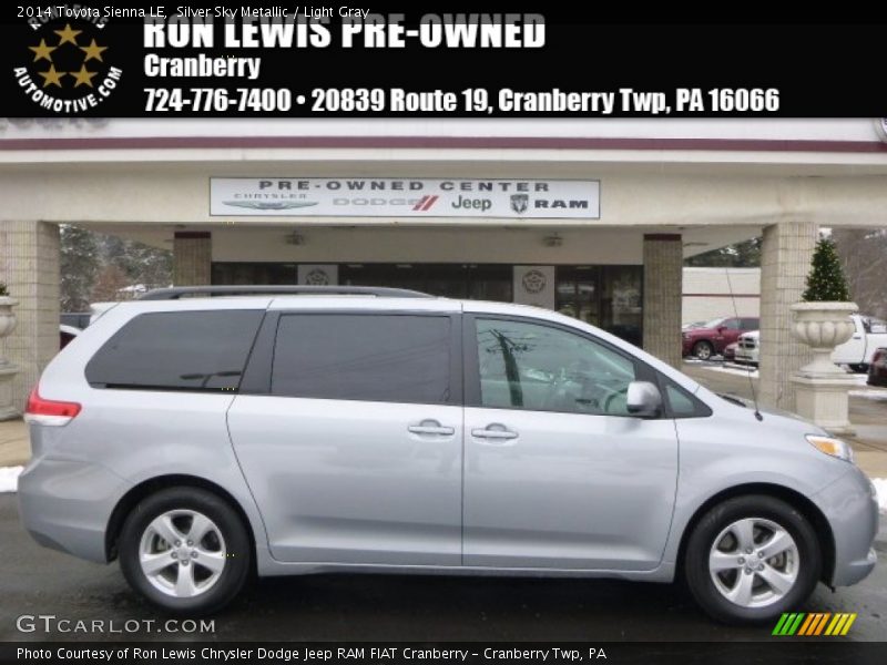 Silver Sky Metallic / Light Gray 2014 Toyota Sienna LE