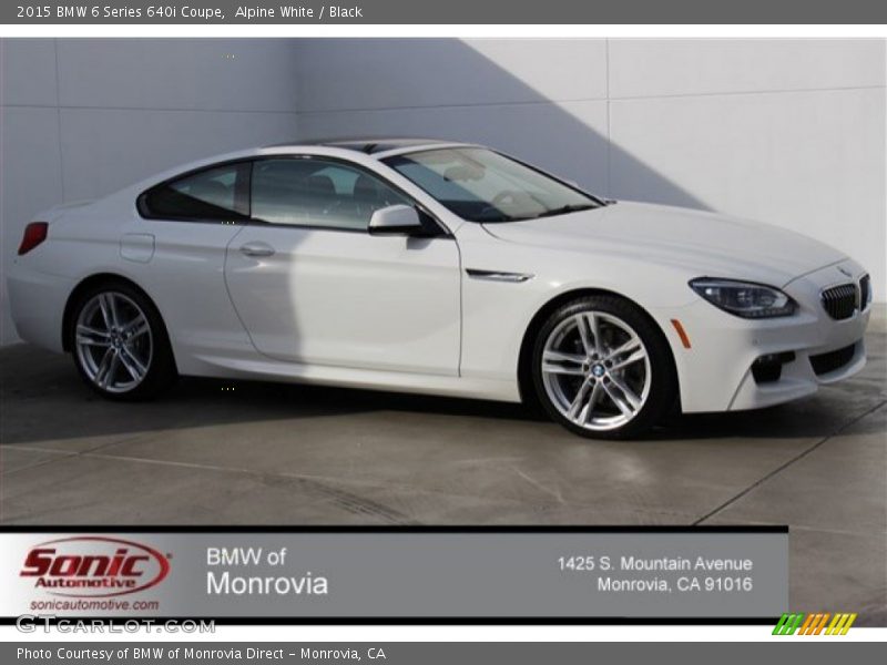 Alpine White / Black 2015 BMW 6 Series 640i Coupe