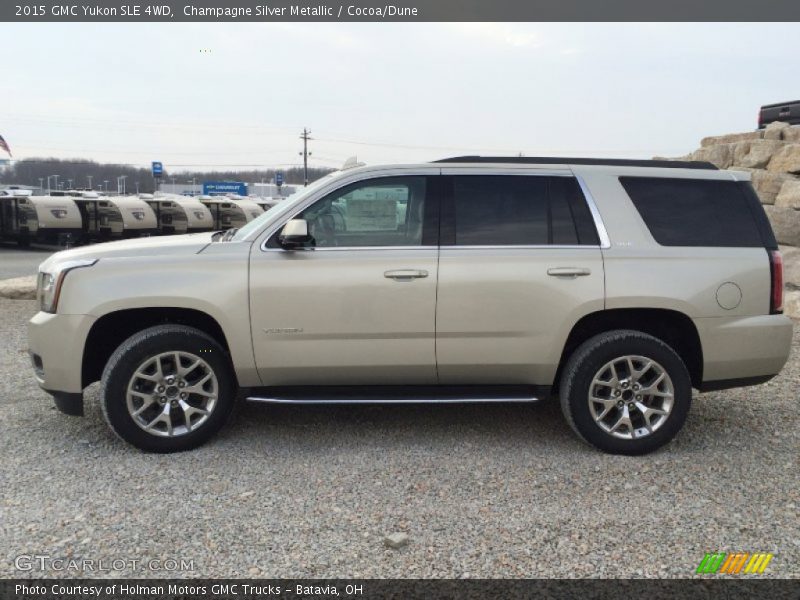 Champagne Silver Metallic / Cocoa/Dune 2015 GMC Yukon SLE 4WD