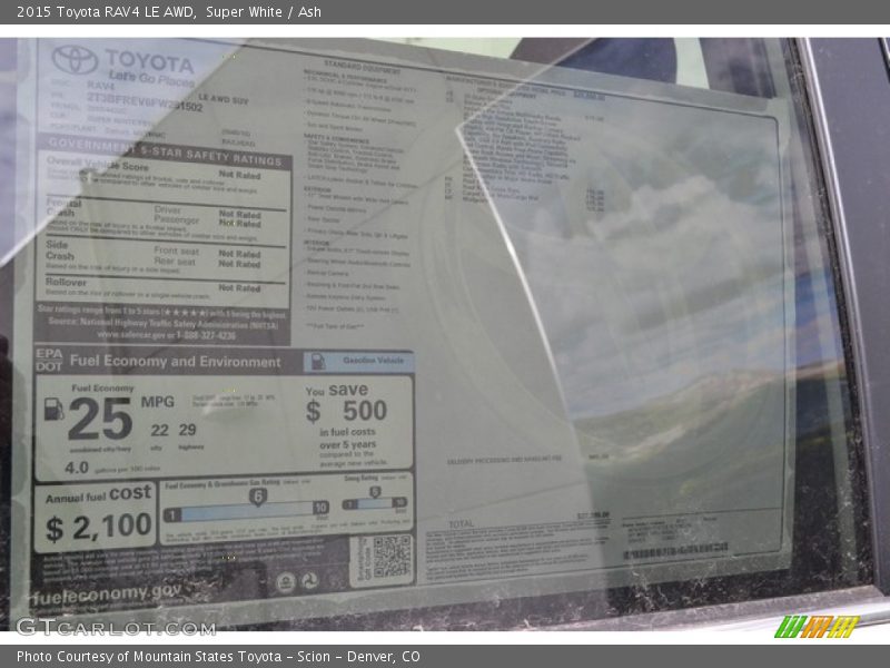 Super White / Ash 2015 Toyota RAV4 LE AWD