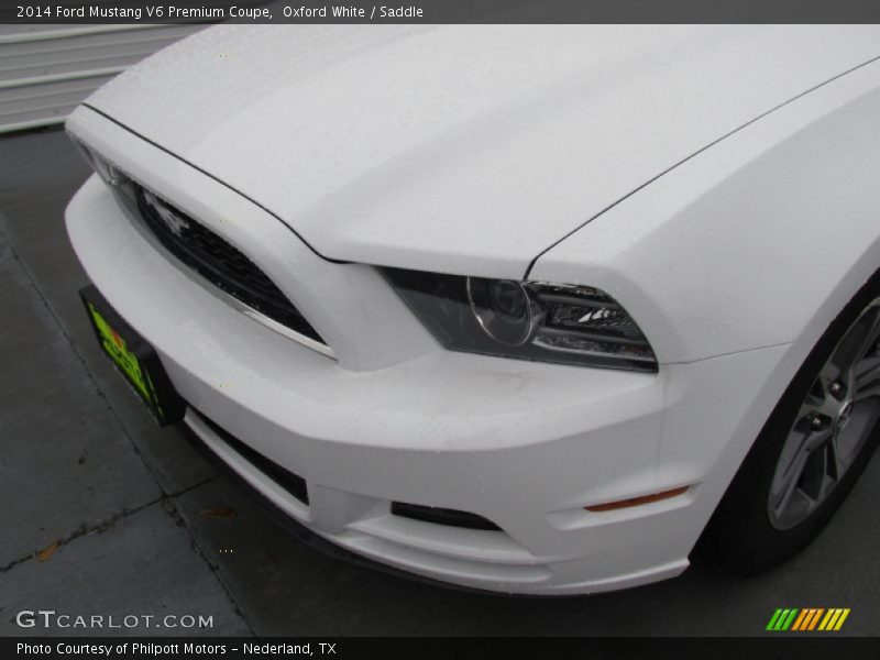 Oxford White / Saddle 2014 Ford Mustang V6 Premium Coupe