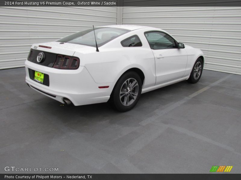 Oxford White / Saddle 2014 Ford Mustang V6 Premium Coupe