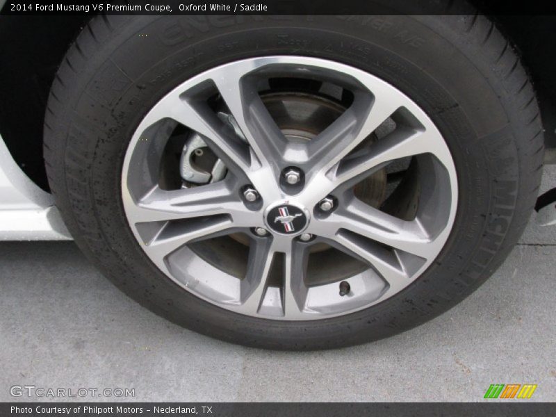 Oxford White / Saddle 2014 Ford Mustang V6 Premium Coupe
