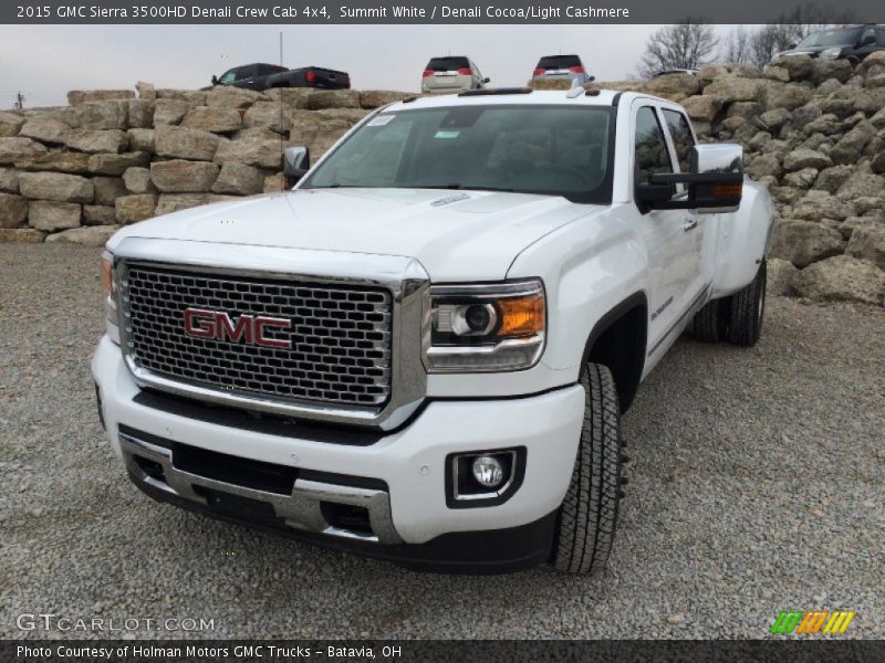 Summit White / Denali Cocoa/Light Cashmere 2015 GMC Sierra 3500HD Denali Crew Cab 4x4