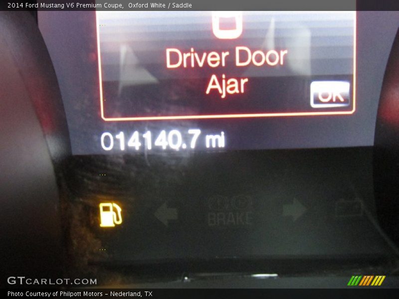 Oxford White / Saddle 2014 Ford Mustang V6 Premium Coupe