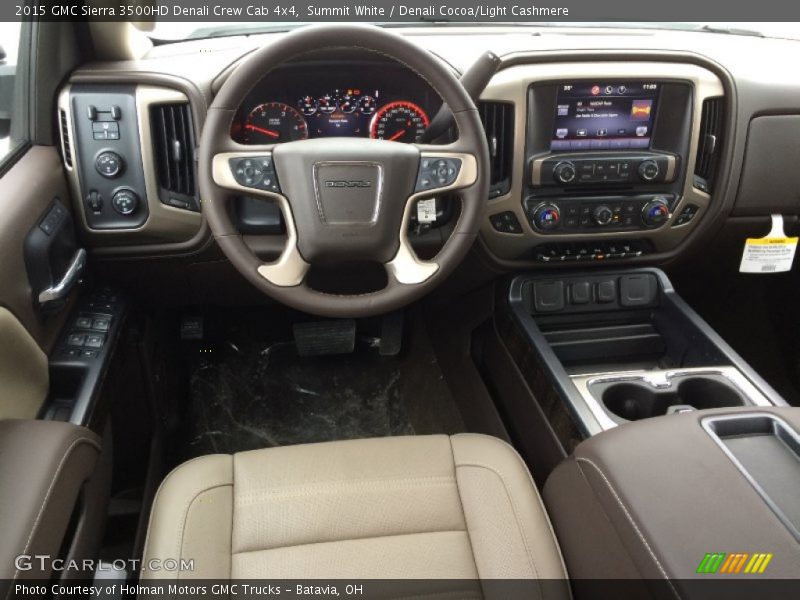 Summit White / Denali Cocoa/Light Cashmere 2015 GMC Sierra 3500HD Denali Crew Cab 4x4