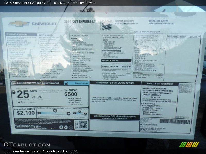 Black Pipe / Medium Pewter 2015 Chevrolet City Express LT
