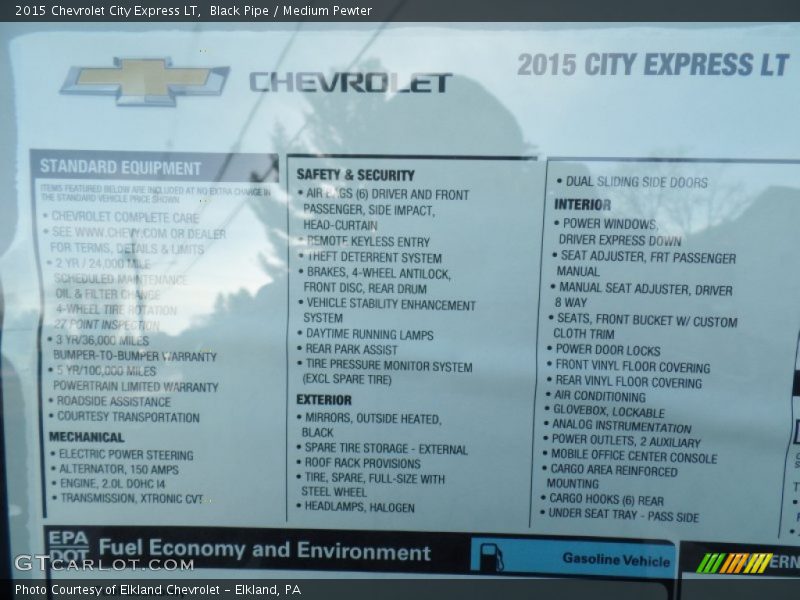  2015 City Express LT Window Sticker