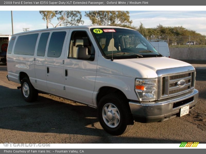 Oxford White / Medium Flint 2009 Ford E Series Van E350 Super Duty XLT Extended Passenger