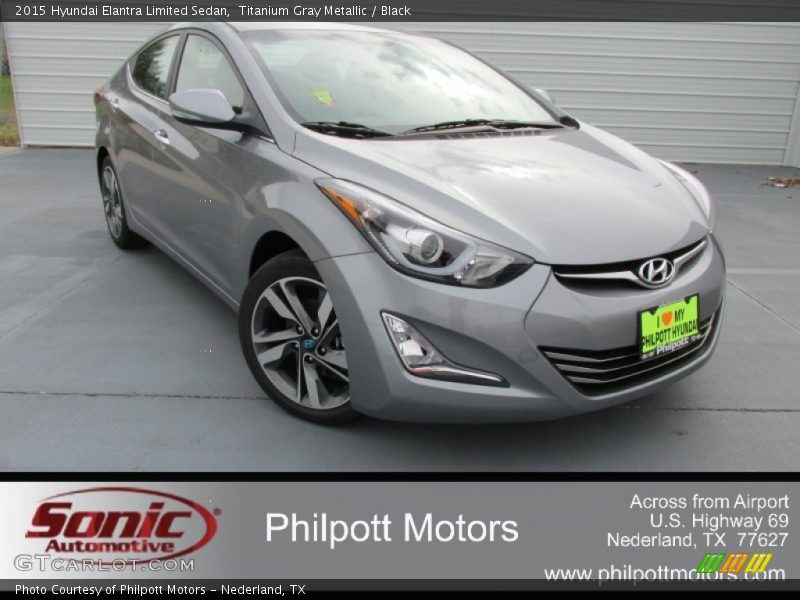 Titanium Gray Metallic / Black 2015 Hyundai Elantra Limited Sedan