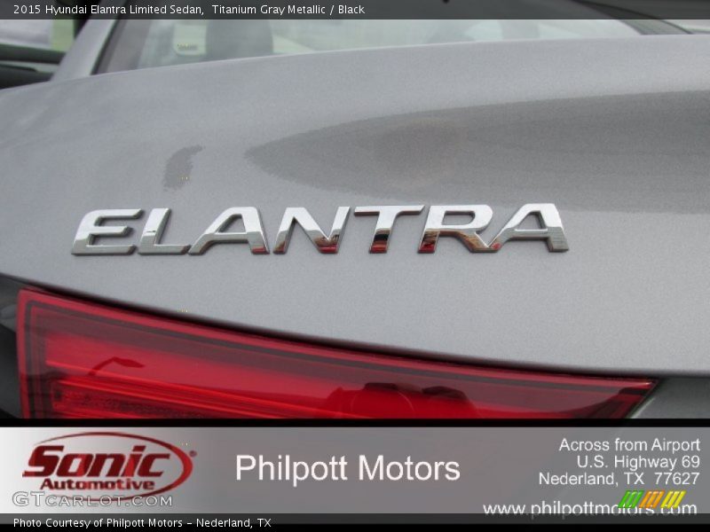 Titanium Gray Metallic / Black 2015 Hyundai Elantra Limited Sedan