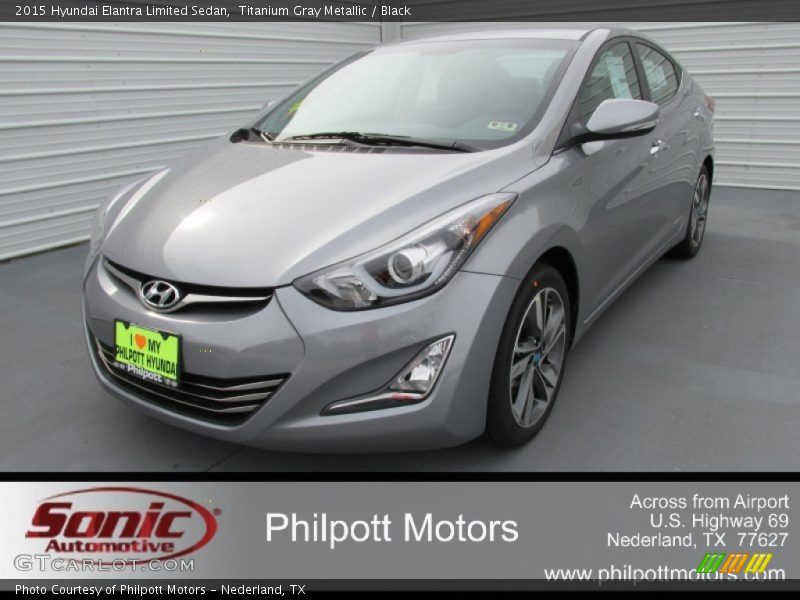 Titanium Gray Metallic / Black 2015 Hyundai Elantra Limited Sedan