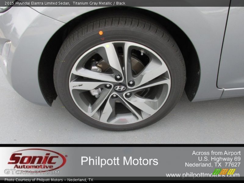 Titanium Gray Metallic / Black 2015 Hyundai Elantra Limited Sedan