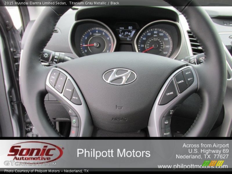 Titanium Gray Metallic / Black 2015 Hyundai Elantra Limited Sedan