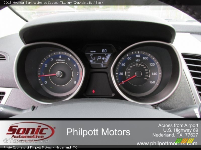 Titanium Gray Metallic / Black 2015 Hyundai Elantra Limited Sedan