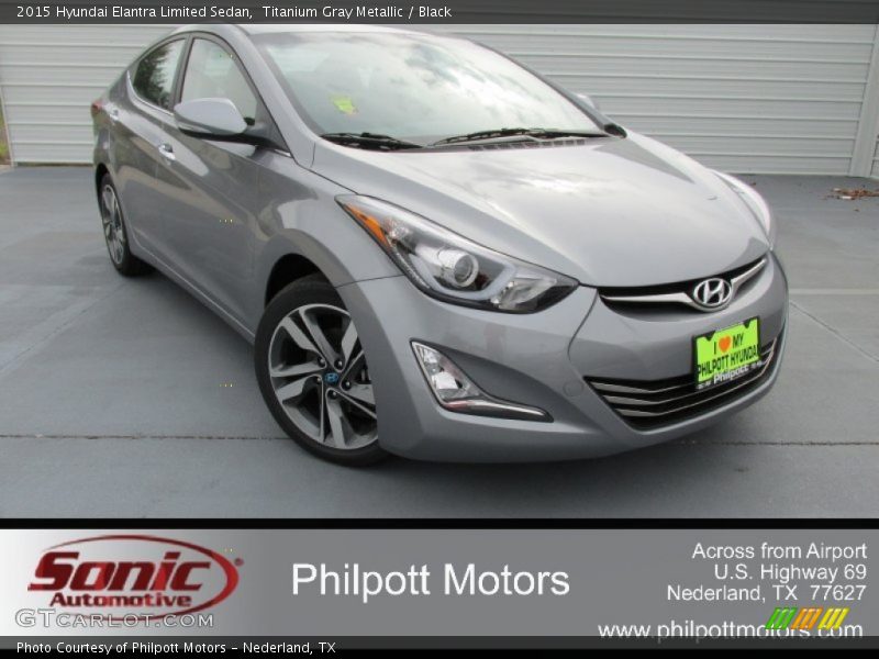 Titanium Gray Metallic / Black 2015 Hyundai Elantra Limited Sedan