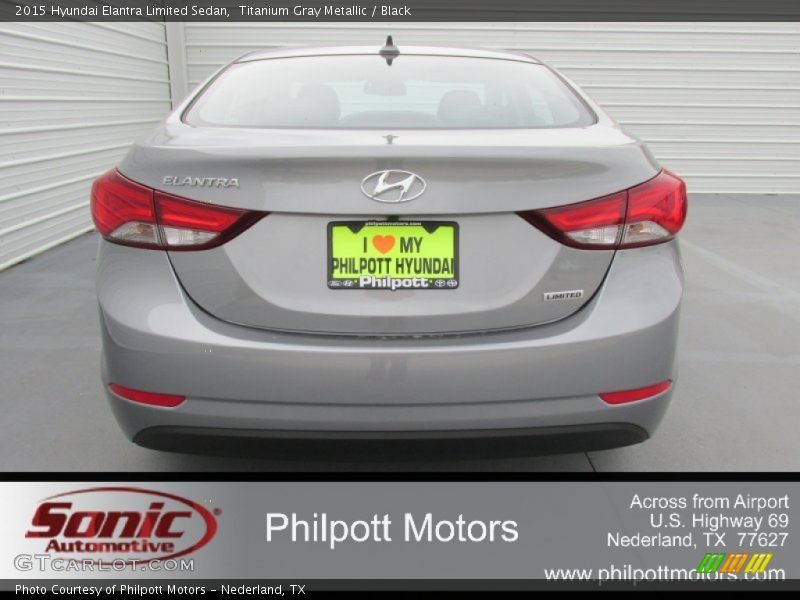 Titanium Gray Metallic / Black 2015 Hyundai Elantra Limited Sedan