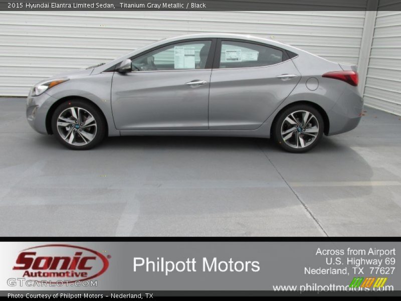 Titanium Gray Metallic / Black 2015 Hyundai Elantra Limited Sedan
