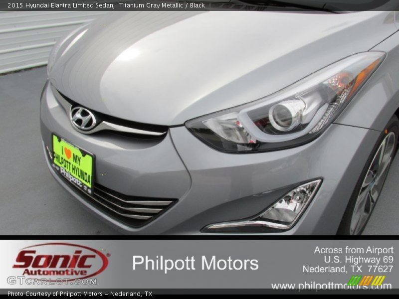 Titanium Gray Metallic / Black 2015 Hyundai Elantra Limited Sedan