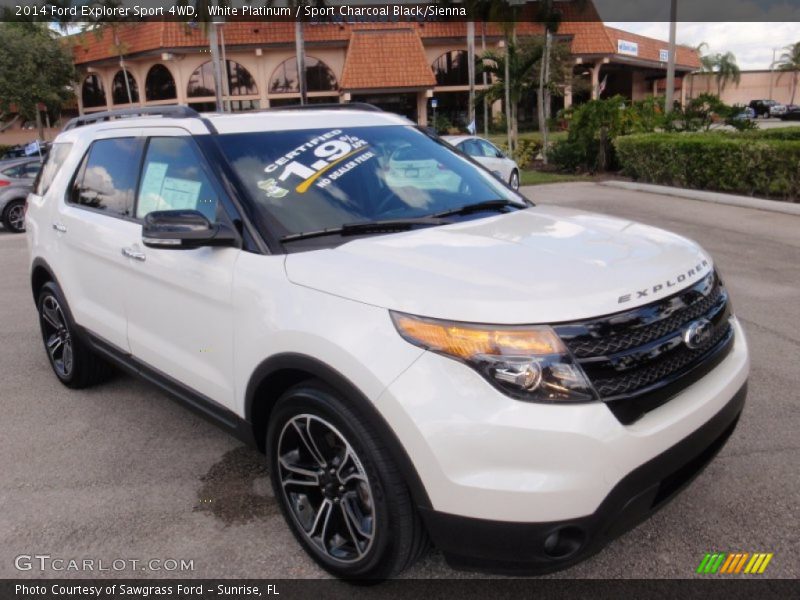 White Platinum / Sport Charcoal Black/Sienna 2014 Ford Explorer Sport 4WD