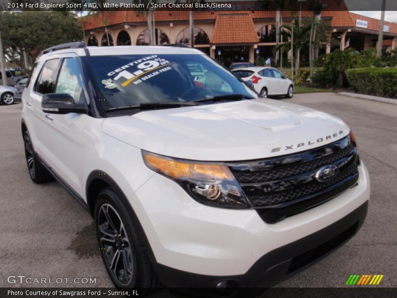 White Platinum / Sport Charcoal Black/Sienna 2014 Ford Explorer Sport 4WD