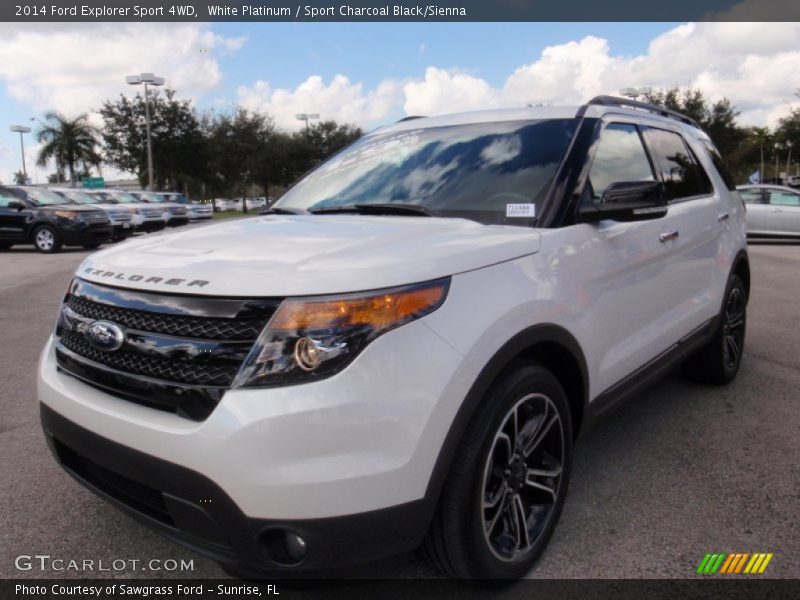 White Platinum / Sport Charcoal Black/Sienna 2014 Ford Explorer Sport 4WD