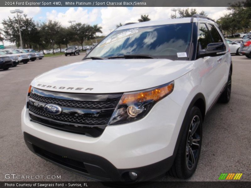 White Platinum / Sport Charcoal Black/Sienna 2014 Ford Explorer Sport 4WD