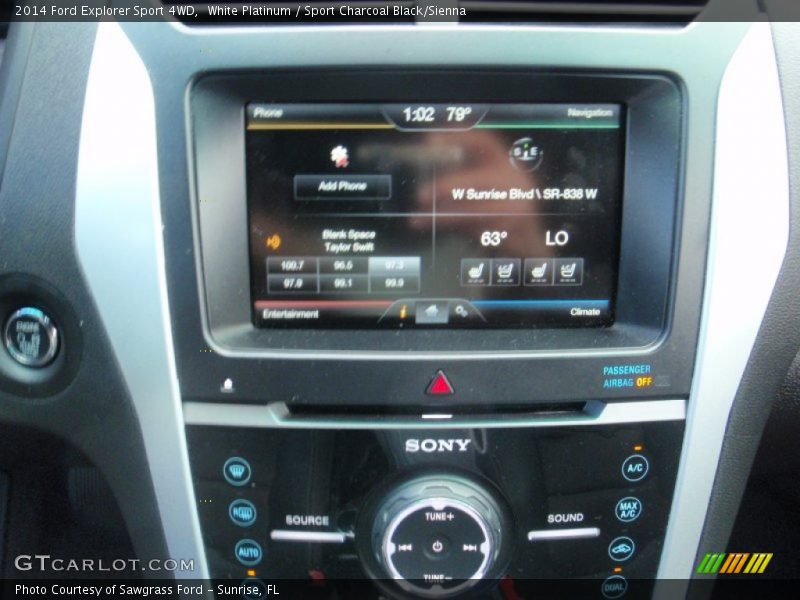 White Platinum / Sport Charcoal Black/Sienna 2014 Ford Explorer Sport 4WD
