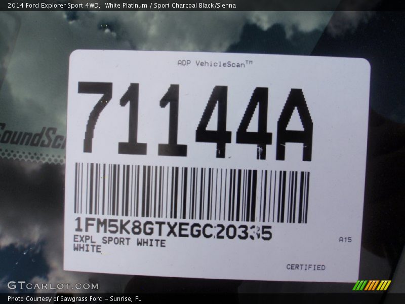 White Platinum / Sport Charcoal Black/Sienna 2014 Ford Explorer Sport 4WD