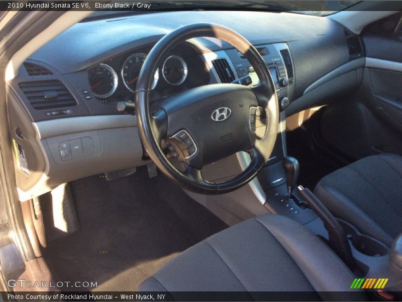 Ebony Black / Gray 2010 Hyundai Sonata SE V6