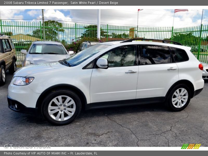 Satin White Pearl / Desert Beige 2008 Subaru Tribeca Limited 7 Passenger