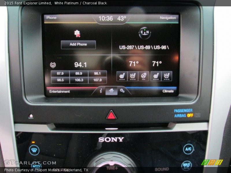 White Platinum / Charcoal Black 2015 Ford Explorer Limited