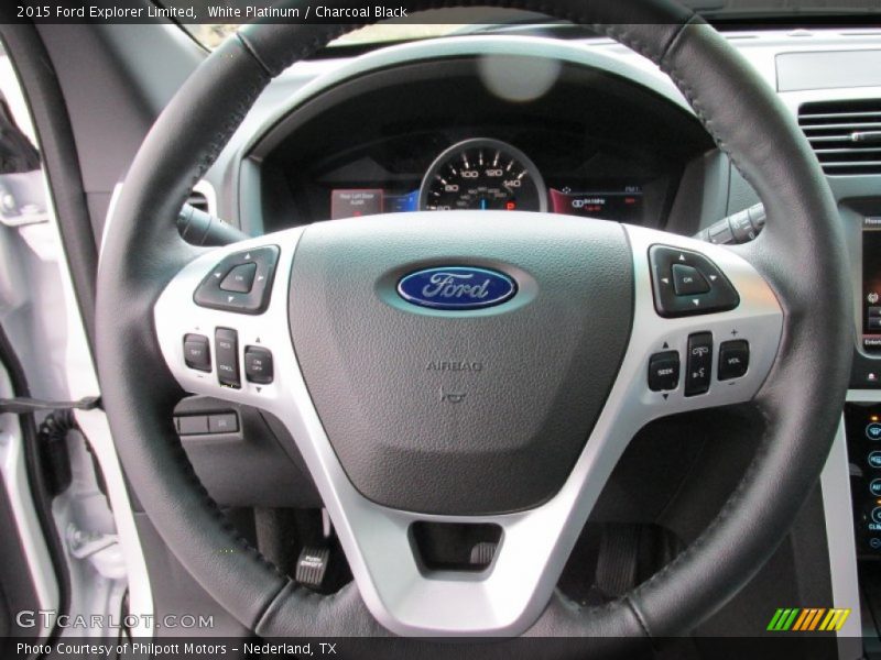 White Platinum / Charcoal Black 2015 Ford Explorer Limited