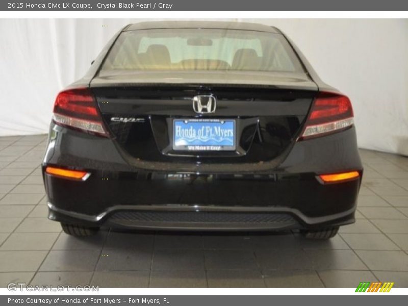 Crystal Black Pearl / Gray 2015 Honda Civic LX Coupe