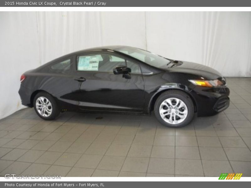 Crystal Black Pearl / Gray 2015 Honda Civic LX Coupe