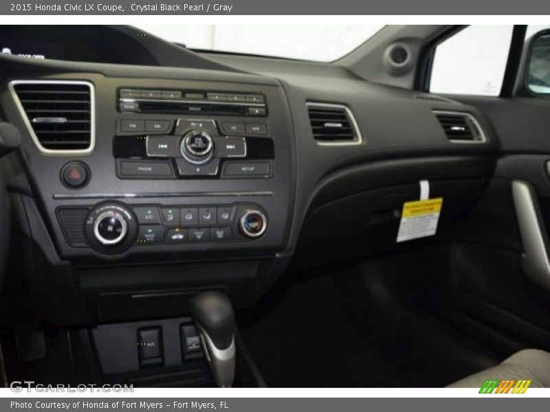 Crystal Black Pearl / Gray 2015 Honda Civic LX Coupe