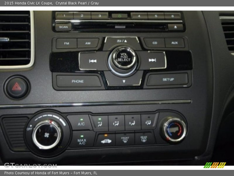 Crystal Black Pearl / Gray 2015 Honda Civic LX Coupe