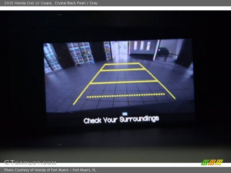 Crystal Black Pearl / Gray 2015 Honda Civic LX Coupe