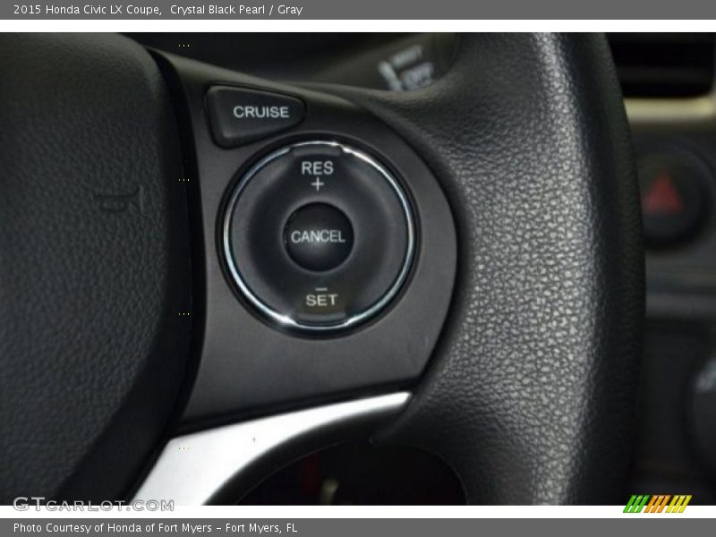 Crystal Black Pearl / Gray 2015 Honda Civic LX Coupe