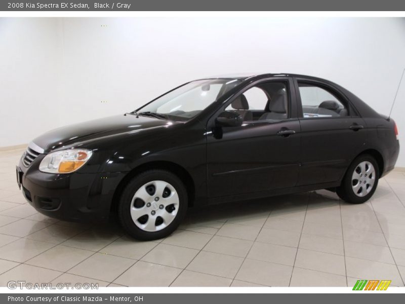 Black / Gray 2008 Kia Spectra EX Sedan