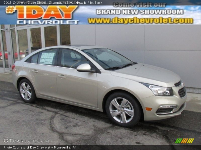 Champagne Silver Metallic / Jet Black 2015 Chevrolet Cruze Diesel