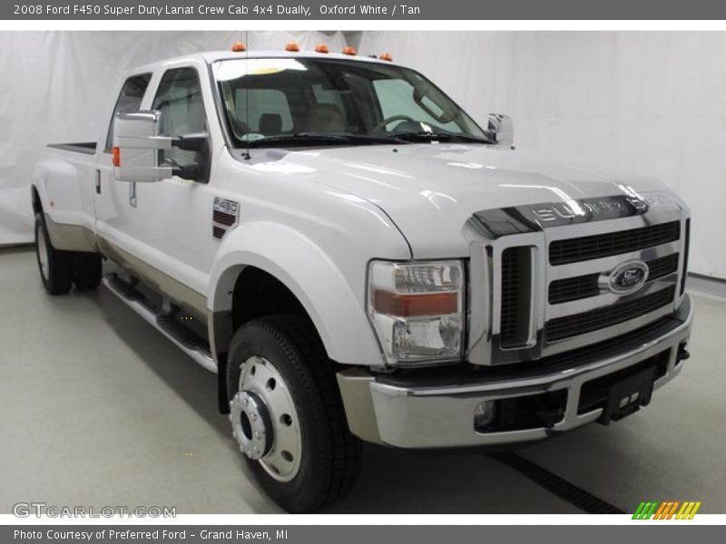 Oxford White / Tan 2008 Ford F450 Super Duty Lariat Crew Cab 4x4 Dually